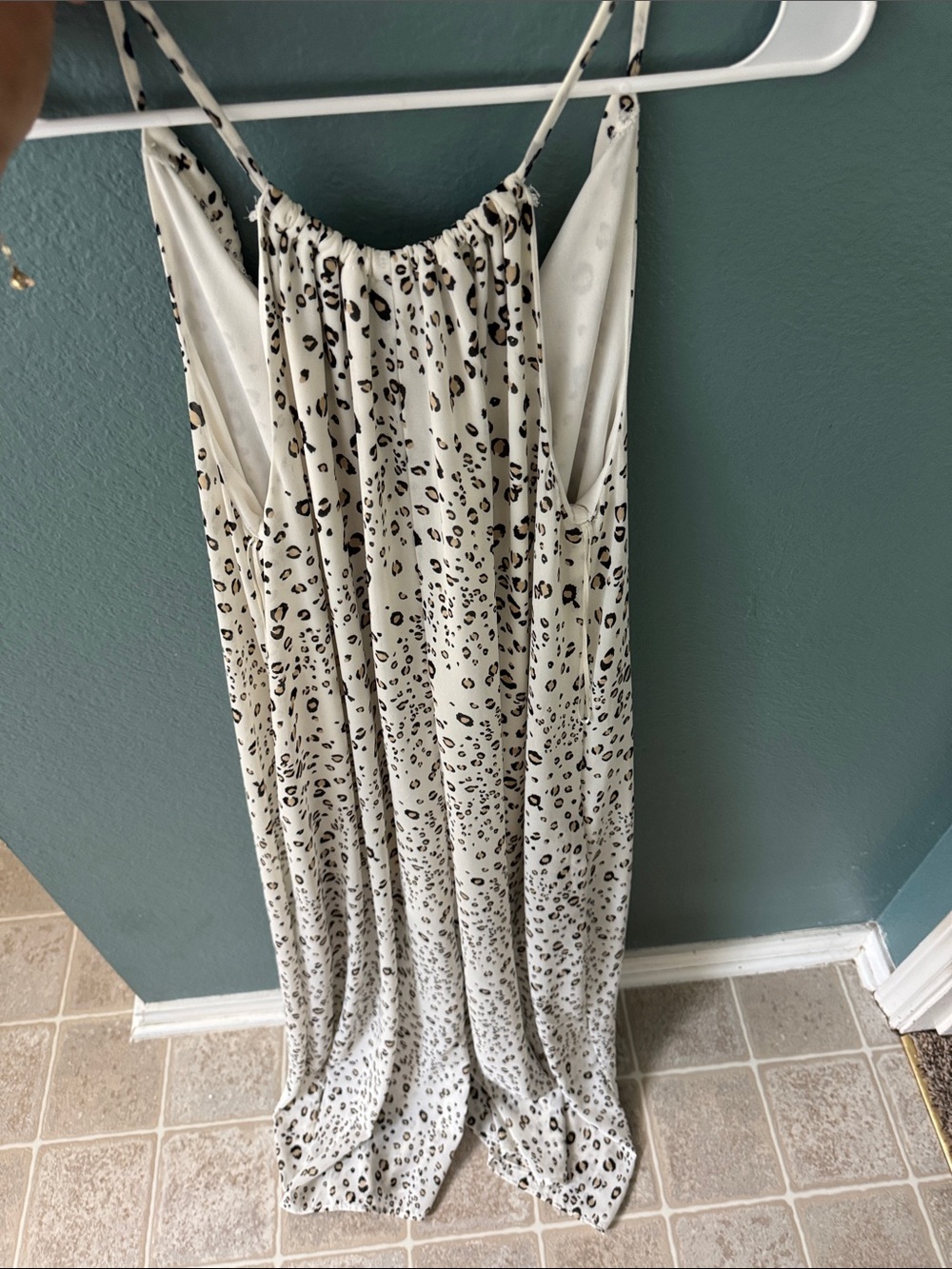 Women's Cream Leopard Print Maxi Skirt